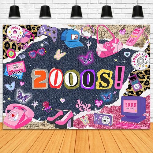 Early 2000s Backdrop 7x5ft Y2k Theme Back to The 2000s Party Decorations Background Back to 00's Party Banner Photo Booth Props