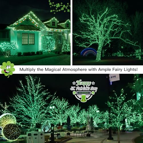 suddus Green Christmas Lights, 33ft 100 LED String Lights with Remote, Green Fairy Lights Battery Operated for Christmas, St Patricks Day, Bedroom, Wreath, Patio, Backyard, Garde, Party Decorations - color: Green, size: 100LED