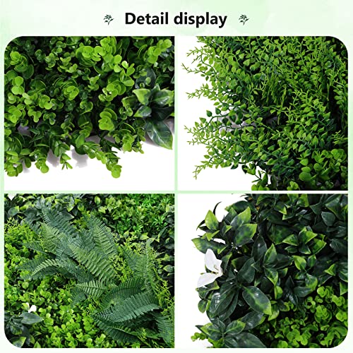 ANMINY 16Pcs Grass Wall Panels 10" x 10" Artificial Grass Plant Greenery Wall Backdrop 11 Sqft Thickened High-Density Faux Boxwood Panels Privacy Fence Hedge for Indoor Outdoor Party Wedding Garden - size: 40 by 40 inches(Pack of 1)