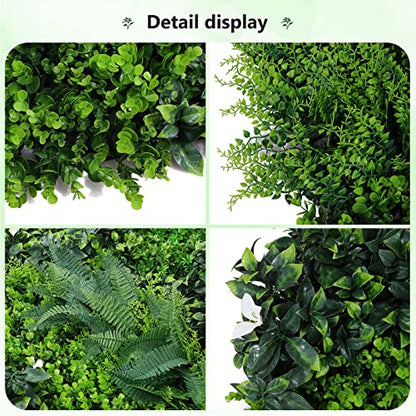 ANMINY 16Pcs Grass Wall Panels 10" x 10" Artificial Grass Plant Greenery Wall Backdrop 11 Sqft Thickened High-Density Faux Boxwood Panels Privacy Fence Hedge for Indoor Outdoor Party Wedding Garden - size: 40 by 40 inches(Pack of 1)
