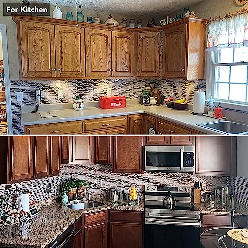 Yipscazo 10 Sheet 12''x12'' Peel and Stick Backsplash Tile for Kitchen, Self-Adhesive Stick on Backsplash Laundry Bathroom Textured Vinyl Sticker Wall Tiles Smart Tile in Sandstone - color: Sandstone