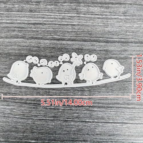 Lapoo 3D Backgrounds Metal Cutting Die for Scrapbooking, New Cutting Dies DIY Album Card Making Decor Paper Craft Metal Die Cuts Party Wedding Decorations (Lovely Bird 5.5 x 1.5 in) - color: Lovely Bird 5.5 x 1.5 in