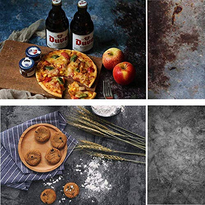 Selens 3pcs Double Sided Photography Background (22x35.4 Inch) 6 Patterns Wood Marble Textures Waterproof Paper Tabletop Backdrop for Food Jewelry Cosmetics Makeup Photo Shoot - color: Set G