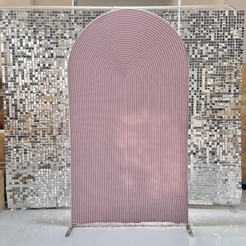 HUAYI Pink Ripples Pattern Arch Backdrop Cover for Birthday Party Wedding Baby Shower Decorations Chiara Backdrops Arched Wall Frame Stands Covers Props GP-456 3ft * 5ft - color: GP-456-Arch Cover, size: W3ft by H5ft (90cm by 150cm)
