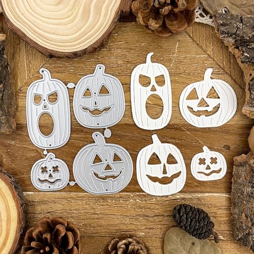 Lapoo Festivals Metal Cutting Die for Scrapbooking - Durable, Cut Stencils for DIY Scrapbook Photo Album Decorative Paper Card, Card Making Supplies (4-Piece Halloween Pumpkin Set 2.9 x 3.6 in) - style: 4-Piece Halloween Pumpkin Set 2.9 x 3.6 in