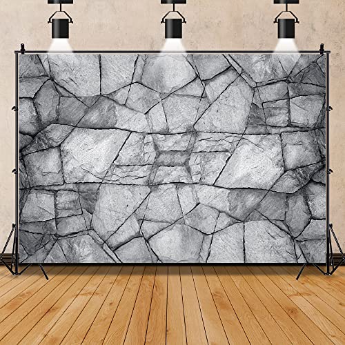 Laeacco 10x8ft Retro Brick Wall Texture Backdrop, Abstract Geometry Pattern Photography Background Shabby Stone Bricks Backdrop Cover for Theme Party Decor Kids Adult Studio Photo Booth Props - size: 10x8ft