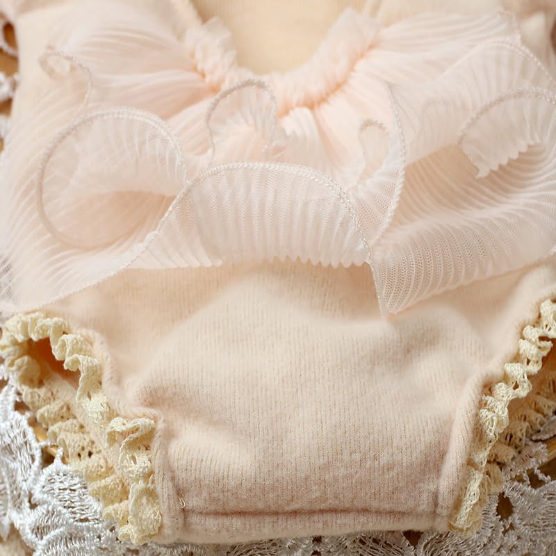 Newborn Photography Outfits Girl Baby Photography Props Lace Romper With headband Baby Photo Outfits Girls Photo Props - color: Beige