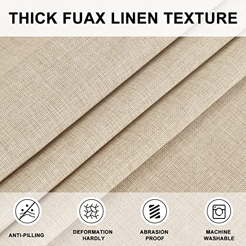 Hiasan Round Linen Tablecloth 30 Inch - Wrinkle and Stain Resistant Washable Polyester Fabric Table Cloth for Dining Room Kitchen Party, Beige - color: Beige, size: 30" (Round)