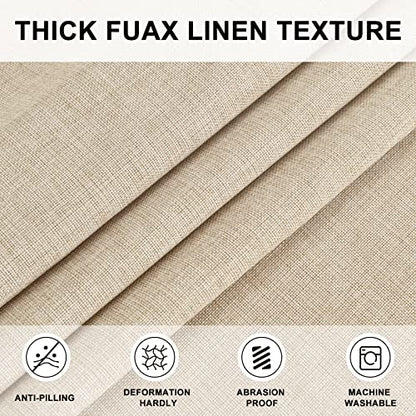 Hiasan Round Linen Tablecloth 30 Inch - Wrinkle and Stain Resistant Washable Polyester Fabric Table Cloth for Dining Room Kitchen Party, Beige - color: Beige, size: 30" (Round)