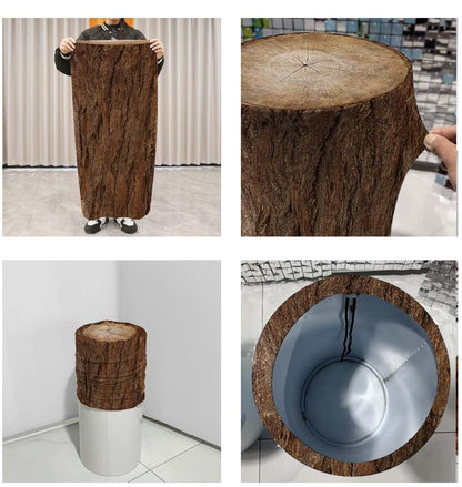 NIVIUS PHOTO Simulated Tree Stump Spandex Pillar Cover for Metal Cylinder Pedestal Stands - 3 Pieces - Covers Only, Stands are not Included (NO-235) - color: No-235