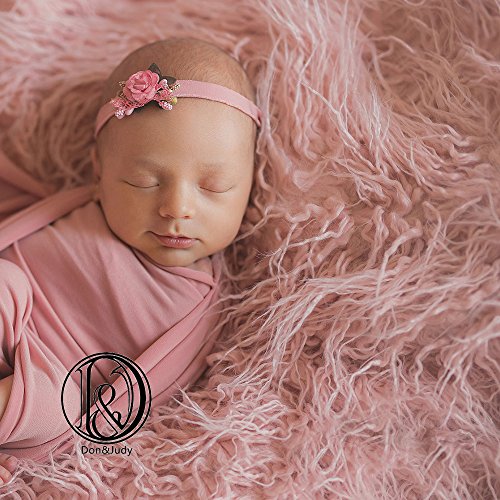 Newborn Photo Props Faux Fur Soft 29.5x19.7 inch Baby Boy Girl Photo Blanket Studio Backdrop Photo Mat Pink - color: 29.5x19.7 Inch Pink