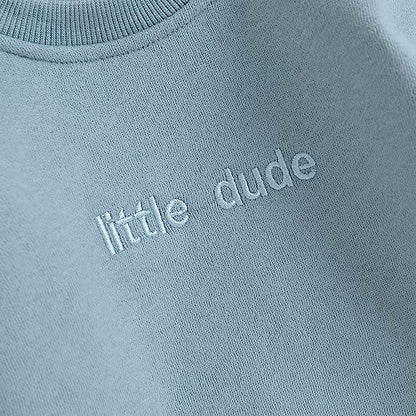 VISGOGO Newborn Infant Baby Boy Girls Oversized Romper Little Dude Sweater Onesie Coming Home Outfit Neutral Clothes - color: Blue, size: 0-3 Months