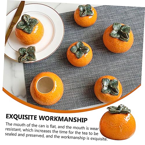 1pc Orange Tea Ceramic Jar Fruit Shape Tank Decor Canister Photo Food Sealing Can Home Adorn Snack Props Cookie Jar Container Crafts Ceramics