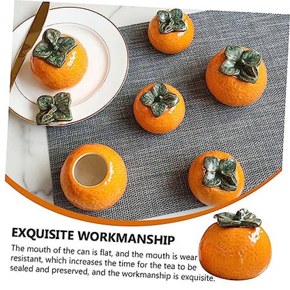 1pc Orange Tea Ceramic Jar Fruit Shape Tank Decor Canister Photo Food Sealing Can Home Adorn Snack Props Cookie Jar Container Crafts Ceramics