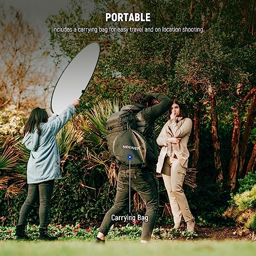 NEEWER 43"/110cm Photography Reflector, 7 in 1 Light Reflector Diffuser - Chroma Key Blue/Green Screen, Translucent/Silver/Gold/White/Black, RF-110A