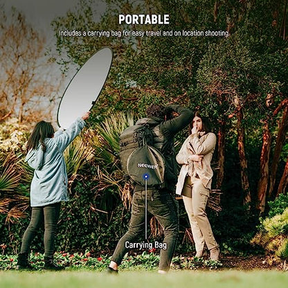 NEEWER 43"/110cm Photography Reflector, 7 in 1 Light Reflector Diffuser - Chroma Key Blue/Green Screen, Translucent/Silver/Gold/White/Black, RF-110A