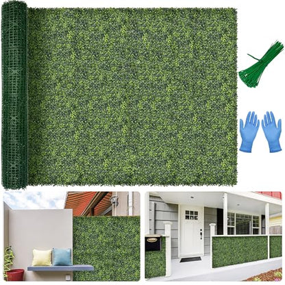 Artificial Boxwood Backdrop Roll: 72"x144" (72 sqft) UV-Anti Greenery Faux Grass Hedge for Indoor Outdoor Green Wall Decor, Patio Privacy Screen, Garden Fence Covering - size: 72"X144"