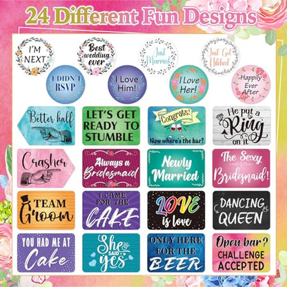 Beeveer 24 Design Wedding Arrow Photo Booth Props Selfie Props Kit with Double Sided Count PVC Photo Booth for Wedding Party Decorations Bridal Shower Engagement Supplies - style: Wedding