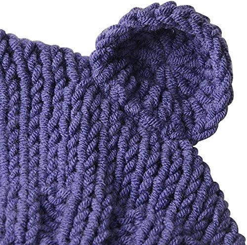 ECYC Newborns Crochet Beanie with Bear Doll Baby Picture Outfits Photography Bat - color: Purple