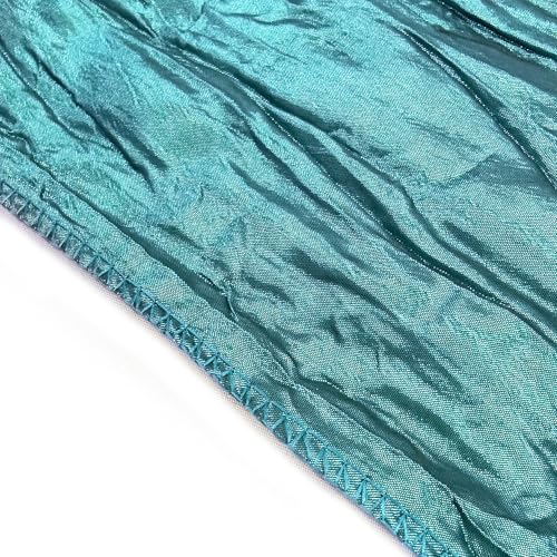 YOUR CHAIR COVERS - 90 x 132 inch Rectangular Crinkle Taffeta Tablecloth - Teal, Rectangle Table Linens for 6 ft Rectangular Tables, Wedding Crushed Table Cloth - color: Teal, size: 132" x 90" (Rectangular)