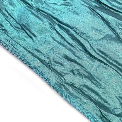 YOUR CHAIR COVERS - 90 x 132 inch Rectangular Crinkle Taffeta Tablecloth - Teal, Rectangle Table Linens for 6 ft Rectangular Tables, Wedding Crushed Table Cloth - color: Teal, size: 132" x 90" (Rectangular)