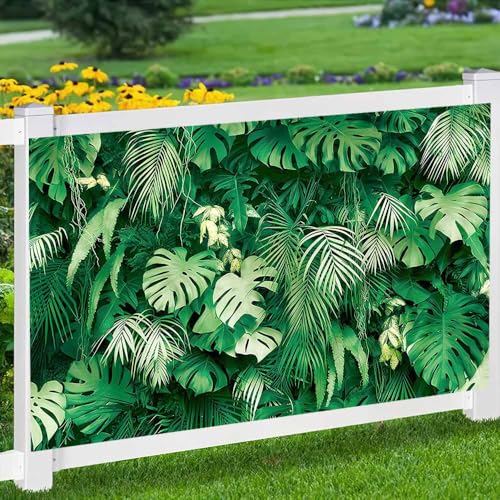 6x4FT Green Tropical Palm Leaves Photo Backdrop Jungle Plants Hawaiian Luau Party Birthday Baby Shower Photography Background Banner Photographic Studio Decorations Supplies - size: 6x4FT