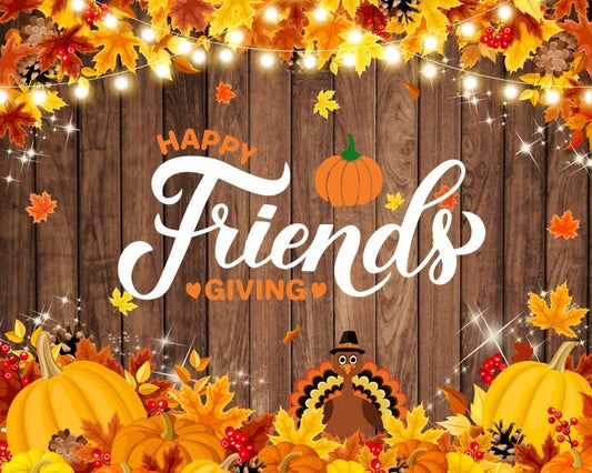 10x8ft Fall Friendsgiving Backdrop for Photography Autumn Thanksgiving Photo Backdrop Harvest Pumpkin Turkey Backdrop Maple Leaves Background Decorations Photo Props - color: Thanksgiving-1