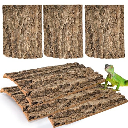 Hamiledyi Cork Terrarium Background 11.8x7.9in 6PCS Natural Reptile Cork Bark Flats Terrarium Board Bearded Dragon Climbing Wall Mat Tank Decor for Lizard Chamelon Snake Turtle Spider Crested Gecko - size: 6PCS-11.8x7.9in