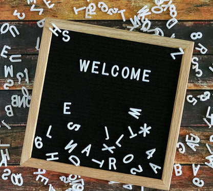 Felt Board Felt Letter Board, 10 x 10 inch Message Board Word Board Letter Board Sign Bulletin Board Letters, Pregnancy Announcements Baby Announcement Sign, Valentines Day Gifts for Her Letterboard - color: Black