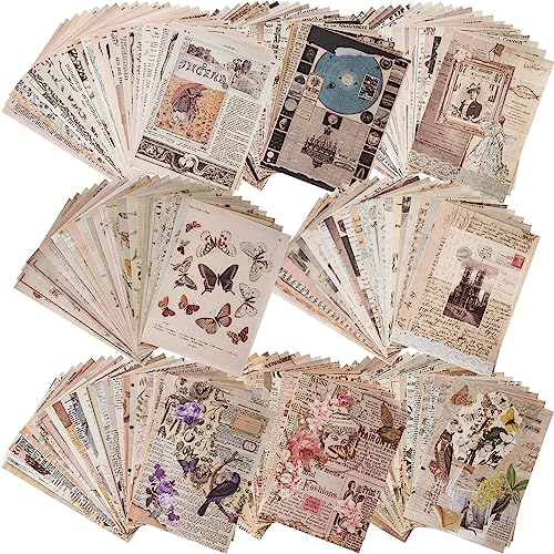 192 Sheets of Scrapbook Paper, Journaling Scrapbooking Supplies Craft Kits Vintage Room Decor Posters Decoupage Paper Ephemera for Junk Journals Bullet Journal Card Making Decorative Background