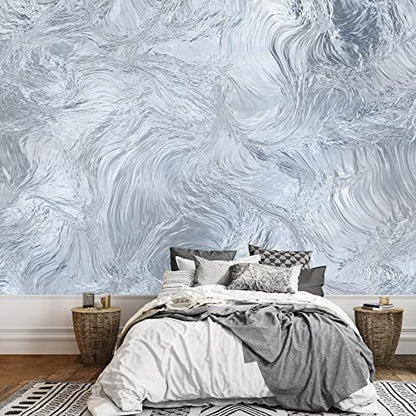 wall26 - Seamless Ice Frozen Water Texture, Abstract Winter Background - Removable Wall Mural | Self-Adhesive Large Wallpaper - 100x144 inches - color: Artwork - 17, size: 100"x144"