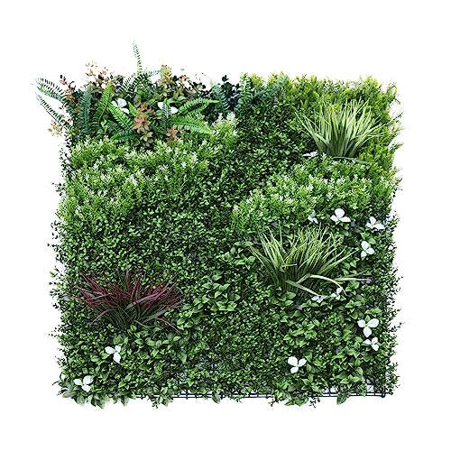 Artificial Grass Wall Panels 40"x40"-6Packs Greenery Backdrop Faux Boxwood Panel Fake Hedge for Garden Wedding Décor Outdoor Green Privacy Fence, 04 Mixed - color: #04Mixed4040, size: 40"x40"
