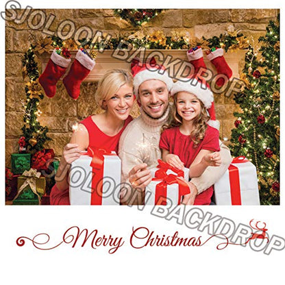 8x8FT Christmas Photography Backdrops Child Christmas Fireplace Decoration Background for Photo Studio (11209) - size: 8x8ft