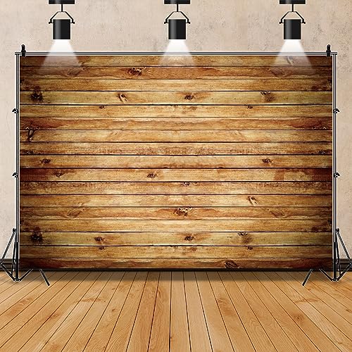 10x8ft Wood Backdrop Rustic Wooden Backdrop Wall Brown Vintage Photo Background Large Wedding Baby Shower Birthday Party Fall Thanksgiving Decorations Cake Table Banner Studio Props - color: Brown, size: 10x8ft