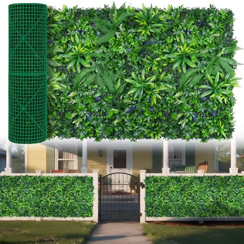 Yangrass Greenery Grass Wall Panels, 40"x120" (33.33 sqft) Artificial Outdoor Ivy Privacy Fence Screen, UV-Anti Faux Boxwood Roll Grass Wall Panels for Garden Patio Balcony Decor - color: Money Tree Leaves, size: 40x120 in 1pcs