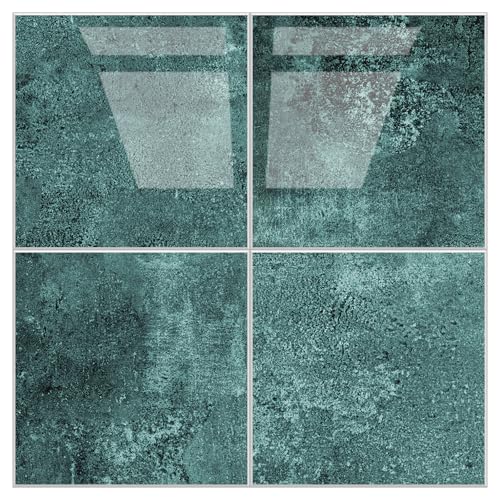 Peel and Stick Tiles for Kitchen Backsplash, New Upgrade Design 9" x9" SPC Square Marble Tiles, Marble Green Premium Mosaic Tiles(5-Sheet) - color: Green, size: 5-sheet