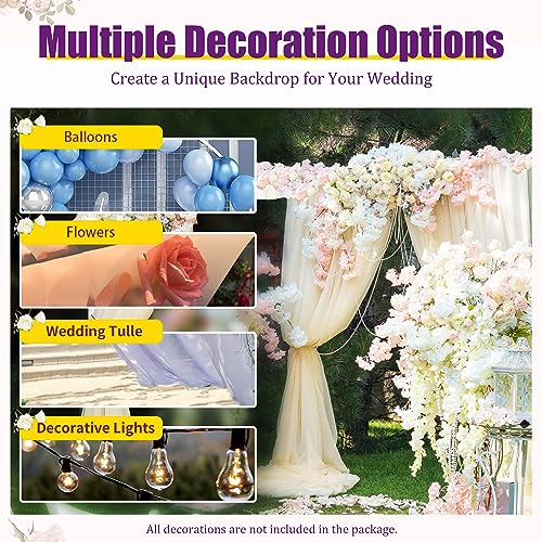 10x20ft Heavy Duty Backdrop Stand, Pipe and Drape Backdrop Stand, Square Wedding Party Backdrop Stand Pipe Kit for Wedding Christmas Party Celebration Photography Baby Shower, Silver