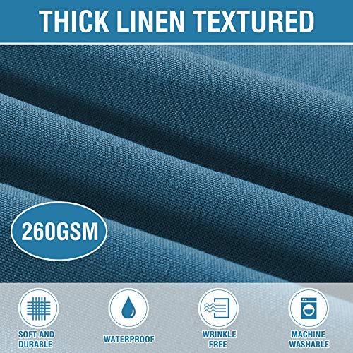 H.VERSAILTEX Linen Textured Table Cloths 54 x 54 Inch Premium Solid Tablecloth Spill-Proof Waterproof Table Cover for Dining Buffet Feature Extra Soft and Thick Fabric Wrinkle Free, Ink Blue - color: Ink Blue, size: 54" x 54" (Square)