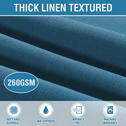 H.VERSAILTEX Linen Textured Table Cloths 54 x 54 Inch Premium Solid Tablecloth Spill-Proof Waterproof Table Cover for Dining Buffet Feature Extra Soft and Thick Fabric Wrinkle Free, Ink Blue - color: Ink Blue, size: 54" x 54" (Square)