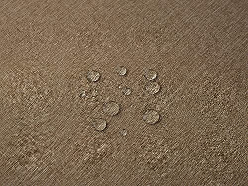 EHouseHome Faux Linen Tablecloth with Lace Trim - Waterproof/Spill Proof/Stain Resistant/Wrinkle Free/Oil Proof - for Banquet, Parties, Dinner,Kitchen,Wedding,Coffee,Holiday,Flax,Square 52X52Inch - color: Flax, size: 52" x 52" (Square)