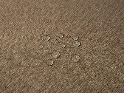 EHouseHome Faux Linen Tablecloth with Lace Trim - Waterproof/Spill Proof/Stain Resistant/Wrinkle Free/Oil Proof - for Banquet, Parties, Dinner,Kitchen,Wedding,Coffee,Holiday,Flax,Square 52X52Inch - color: Flax, size: 52" x 52" (Square)