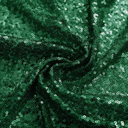 nanbowang Sequin Tablecloth - Dark Green Table Cloths for Parties Rectangular Table Cover Overlay Sequin Fabric Table Linens Birthday/Baby Shower/Tea Party Decor (90X132) - size: 132" x 90" (Rectangular)