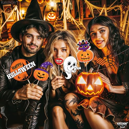 KatchOn, Scary Halloween Photo Booth Props - Large, Pack of 40 | Halloween Photo Props for Horror Party Decorations | Props for Photoshoot - color: Multi Color