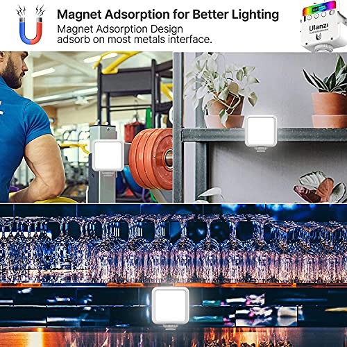 ULANZI VL49 RGB Video Lights White, LED Camera Light 360° Full Color Portable Photography Lighting w 3 Cold Shoe, 2000mAh Rechargeable CRI 95+ 2500-9000K Lamp Support Magnetic Attraction - color: White