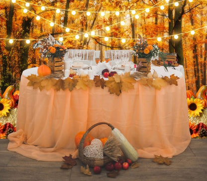 Thanksgiving Fall Backdrop for Photography 10x8ft Maple Forest Pumpkin Hay Photo Backdrop Autumn Thanksgiving Harvest Photoshoot Background Kids Baby Adult Fall Theme Party Birthday Banner - color: NSW09651