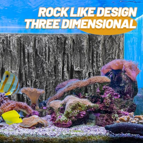 FOMIYES Reptile Tank Background 3D Stalactite Decorative Panel 17.7X11.8X1.6 Inch Pu Foam Aquarium Backdrop for Fish Turtle Habitat Vertical Rock Design