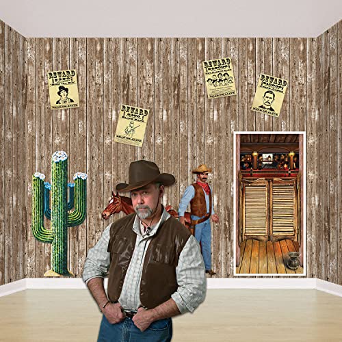 Beistle Western Barn Siding Wall Backdrops, 4’ x 30’, 2 Pack - Rustic Farm Backdrop, Photo Backdrop, Barnyard Background, Weathered Barn Decor, Easy to Adhere Wall Covering, Photography Background - style: Barn Siding - 2 Piece