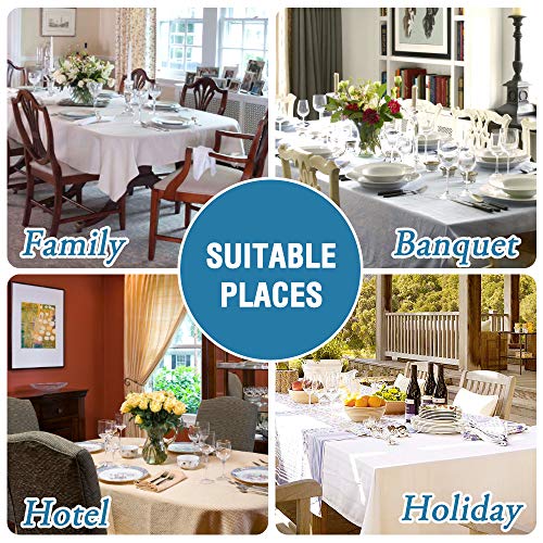 H.VERSAILTEX Linen Textured Table Cloths 54 x 54 Inch Premium Solid Tablecloth Spill-Proof Waterproof Table Cover for Dining Buffet Feature Extra Soft and Thick Fabric Wrinkle Free, Taupe - color: Taupe, size: 54" x 54" (Square)