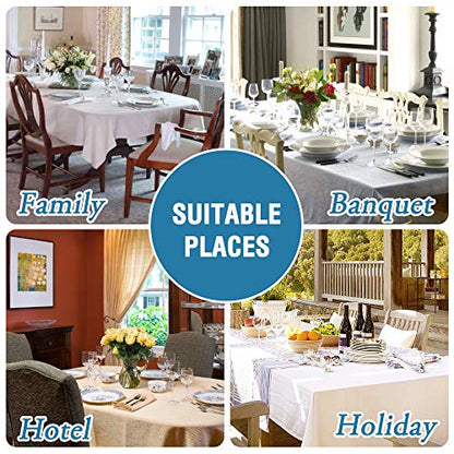 H.VERSAILTEX Linen Textured Table Cloths 54 x 54 Inch Premium Solid Tablecloth Spill-Proof Waterproof Table Cover for Dining Buffet Feature Extra Soft and Thick Fabric Wrinkle Free, Taupe - color: Taupe, size: 54" x 54" (Square)