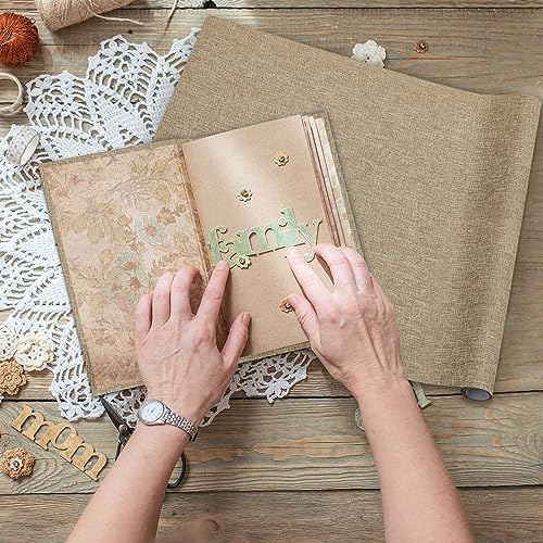 PerKoop Book Cloth for Book Binding 40 x 16 Inch Fabric Surface Paper Backed Bookcover Archival European Durable Strong Bookbinding Supplies Cover Books Album Scrapbooking (Linen Color) - color: Linen Color